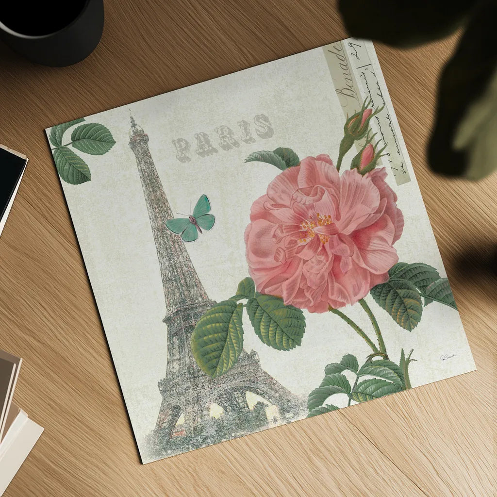 Paris Arbor IV by Sue Schlabach. Shown as a detailed flat fine art print, highlighting archival giclee quality. Available as an archival giclee rolled canvas, fine art paper, or poster print. SKU 36850a.