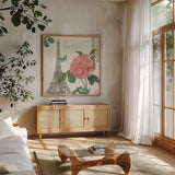 Paris Arbor IV by Sue Schlabach. Shown in a natural wood frame in a cozy modern living room. Available as an archival giclee rolled canvas, fine art paper, or poster print. SKU 36850a.