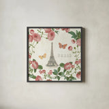 Paris Arbor V by Sue Schlabach. Shown in a sleek black glass frame for a contemporary gallery look. Available as an archival giclee rolled canvas, fine art paper, or poster print. SKU 36851a.
