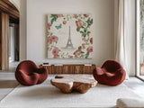 Paris Arbor VI by Sue Schlabach. Shown as extra-large giant wall art in a modern living room. Available as an archival giclee rolled canvas, fine art paper, or poster print. SKU 36846a.