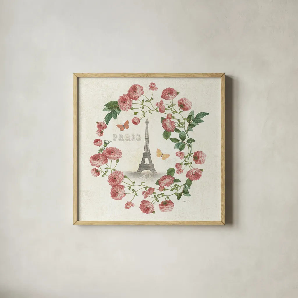 Paris Arbor VIII by Sue Schlabach. Shown in a natural wood glass frame for a timeless modern aesthetic. Available as an archival giclee rolled canvas, fine art paper, or poster print. SKU 36912a.