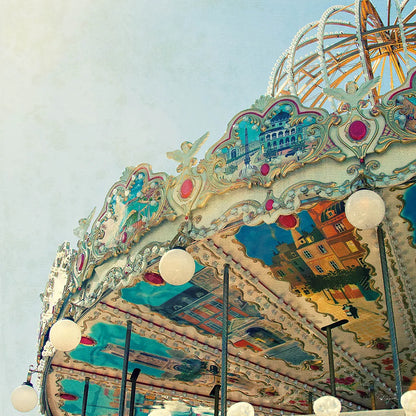 Paris Carousel II Aged by Sue Schlabach. SKU 34161a. Archival Giclee Fine art print for wall decor.