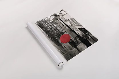 Paris Stroll II BW v2 by Sue Schlabach. shown as a rolled paper print. Available as archival giclee rolled canvas, fine art paper, or poster print. SKU 44746h.