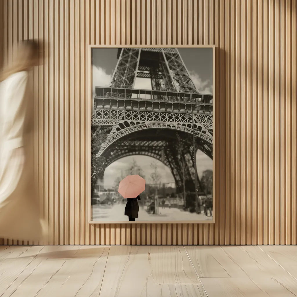 Paris in the Rain II by Sue Schlabach. shown as over sized large wall art. Available as an archival giclee rolled canvas, fine art paper, or poster print. SKU 41084h.