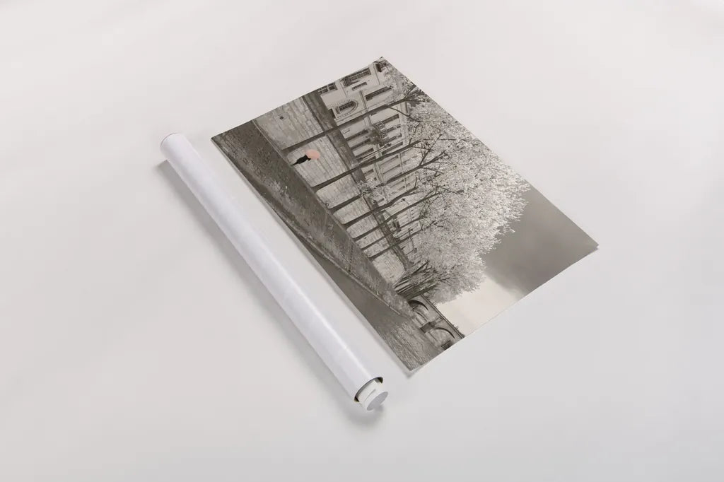 Paris in the Rain III by Sue Schlabach. shown as a rolled paper print. Available as archival giclee rolled canvas, fine art paper, or poster print. SKU 41085i.