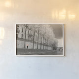 Paris in the Rain III by Sue Schlabach. shown as a paper print in a white frame. Available as a archival giclee rolled canvas, fine art paper, or poster print. SKU 41085i.