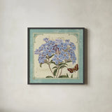 Parisian Flowers II by Sue Schlabach. Shown in a sleek black glass frame for a contemporary gallery look. Available as an archival giclee rolled canvas, fine art paper, or poster print. SKU 9080a.