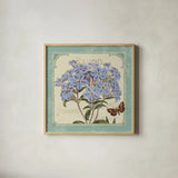 Parisian Flowers II by Sue Schlabach. Shown in a natural wood glass frame for a timeless modern aesthetic. Available as an archival giclee rolled canvas, fine art paper, or poster print. SKU 9080a.
