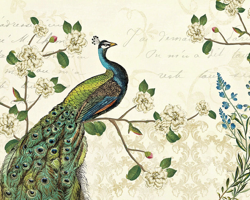 Peacock Arbor I Ivory by Sue Schlabach