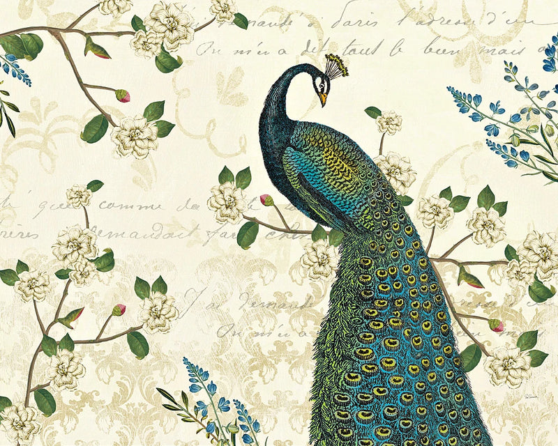 Peacock Arbor II Ivory by Sue Schlabach