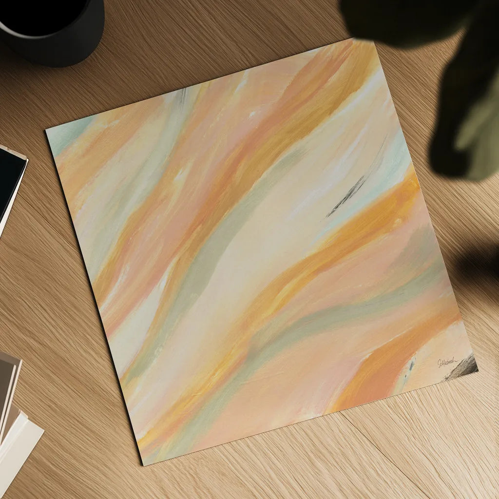 Pink Waves by Sue Schlabach. Shown as a detailed flat fine art print, highlighting archival giclee quality. Available as an archival giclee rolled canvas, fine art paper, or poster print. SKU 67146a.