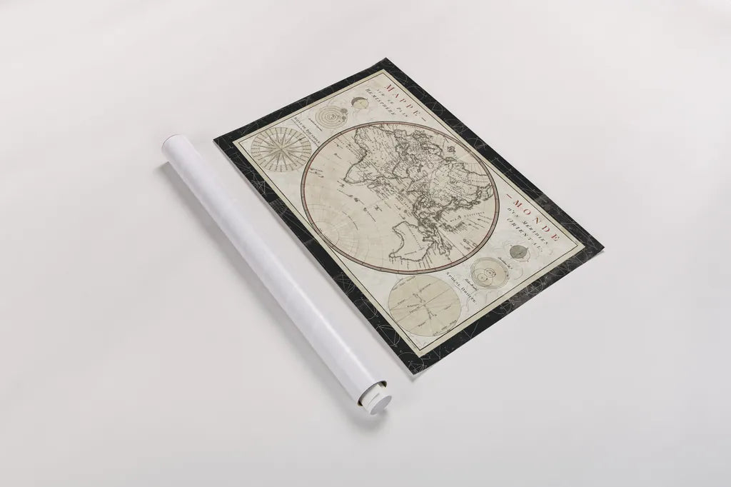 Plan de Meridien by Sue Schlabach. shown as a rolled paper print. Available as archival giclee rolled canvas, fine art paper, or poster print. SKU 36392i.