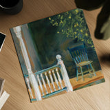 Porch Shadows by Sue Schlabach. Shown as a detailed flat fine art print, highlighting archival giclee quality. Available as an archival giclee rolled canvas, fine art paper, or poster print. SKU 82703a.