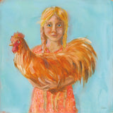 Prize Rooster by Sue Schlabach. SKU 82698a. Archival Giclee Fine art print for wall decor.