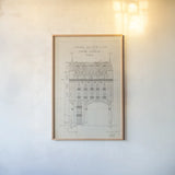 Quai Henri II by Sue Schlabach. shown as a paper print in a natural frame. Available as a archival giclee rolled canvas, fine art paper, or poster print. SKU 9899h.