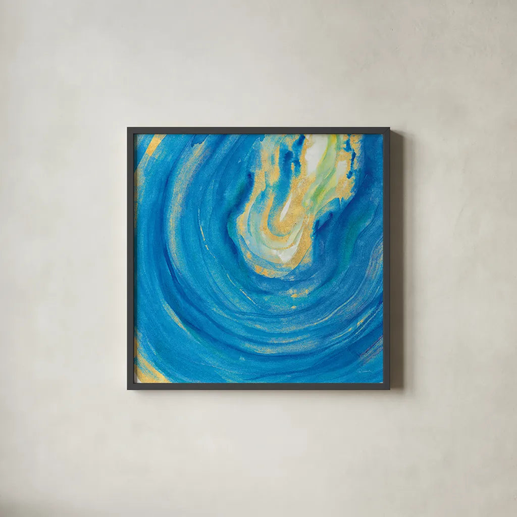 Rarity I Square by Sue Schlabach. Shown in a sleek black glass frame for a contemporary gallery look. Available as an archival giclee rolled canvas, fine art paper, or poster print. SKU 28246a.