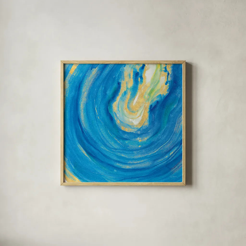 Rarity I Square by Sue Schlabach. Shown in a natural wood glass frame for a timeless modern aesthetic. Available as an archival giclee rolled canvas, fine art paper, or poster print. SKU 28246a.