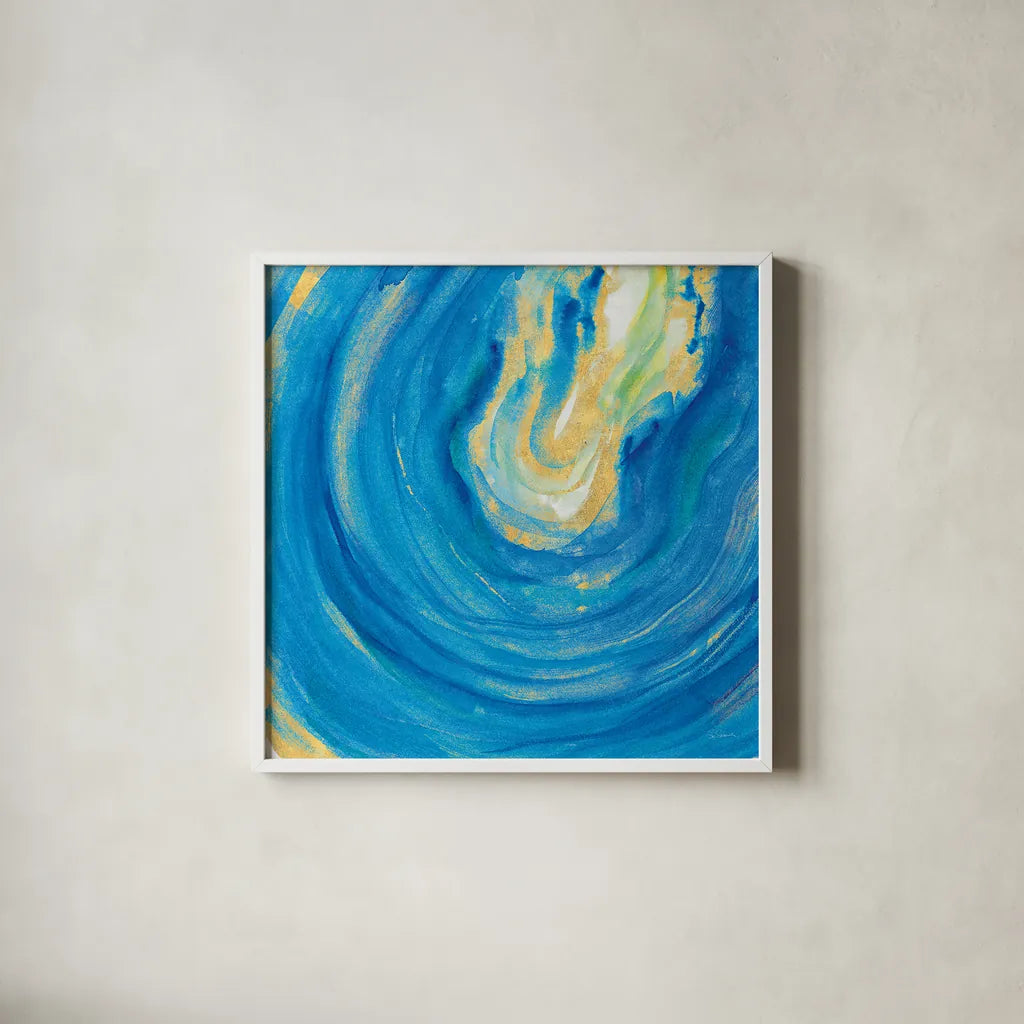 Rarity I Square by Sue Schlabach. Shown in a crisp white glass frame for a clean and minimalist style. Available as an archival giclee rolled canvas, fine art paper, or poster print. SKU 28246a.