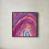 Rarity II Square by Sue Schlabach. Shown in a sleek black glass frame for a contemporary gallery look. Available as an archival giclee rolled canvas, fine art paper, or poster print. SKU 28248a.