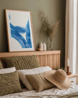 Rings of Water II by Sue Schlabach. shown as a paper print in a natural frame. Available as a archival giclee rolled canvas, fine art paper, or poster print. SKU 68111h.