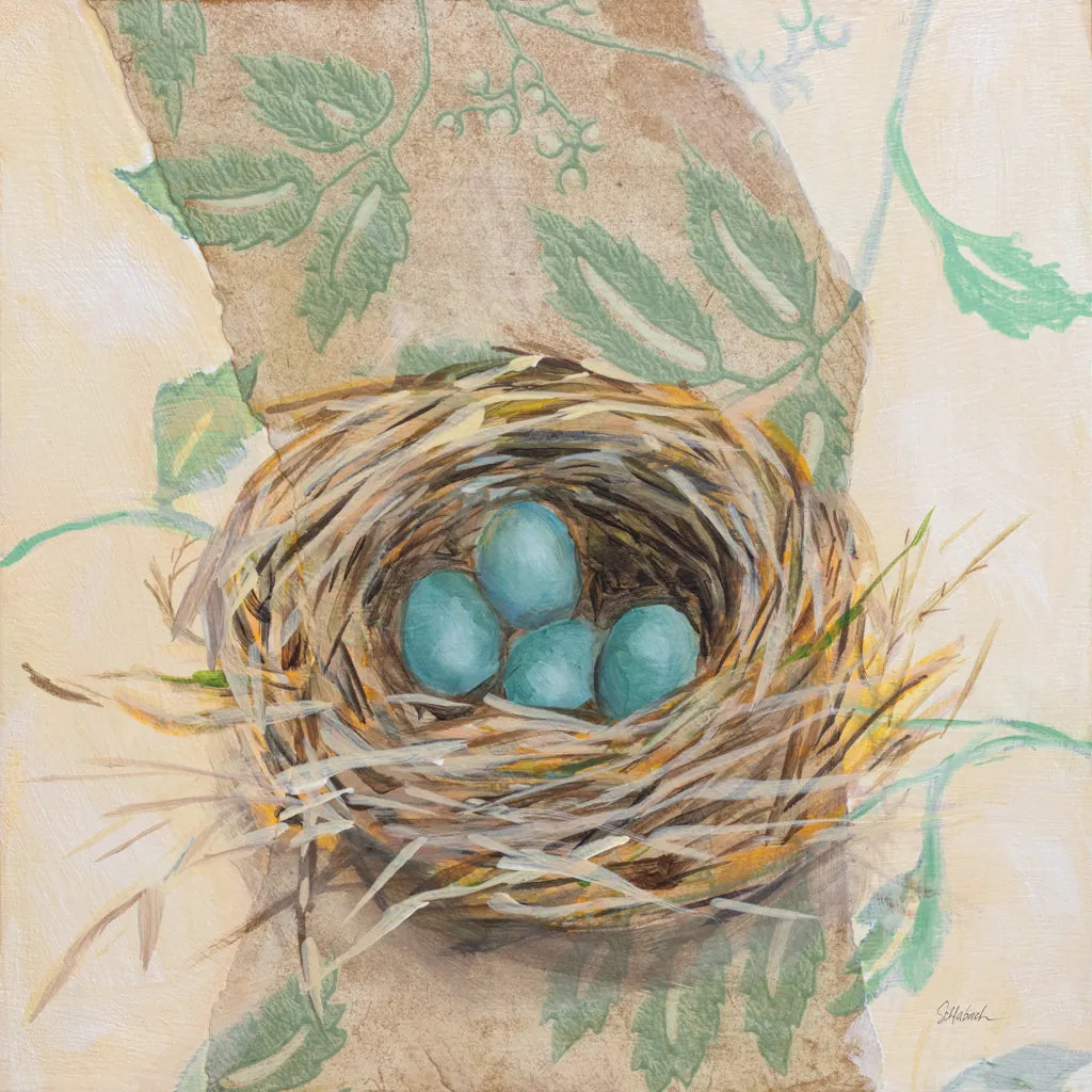 Robins Nest by Sue Schlabach. SKU 88560a. Archival Giclee Fine art print for wall decor.
