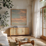 Sea Inspiration III v2 no Words by Sue Schlabach. Shown in a natural wood frame in a cozy modern living room. Available as an archival giclee rolled canvas, fine art paper, or poster print. SKU 33119a.