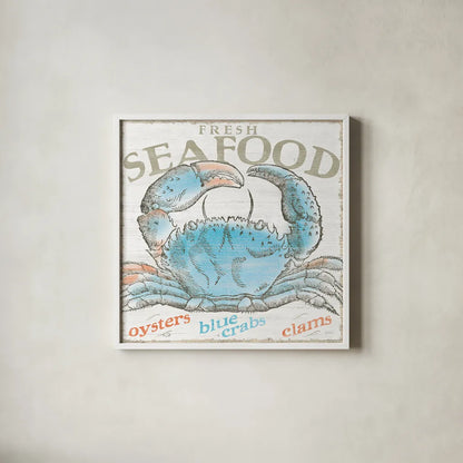 Seaside Life II by Sue Schlabach. Shown in a crisp white glass frame for a clean and minimalist style. Available as an archival giclee rolled canvas, fine art paper, or poster print. SKU 24959a.