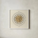 Serene Solar Globe II by Sue Schlabach. Shown in a crisp white glass frame for a clean and minimalist style. Available as an archival giclee rolled canvas, fine art paper, or poster print. SKU 90723a.