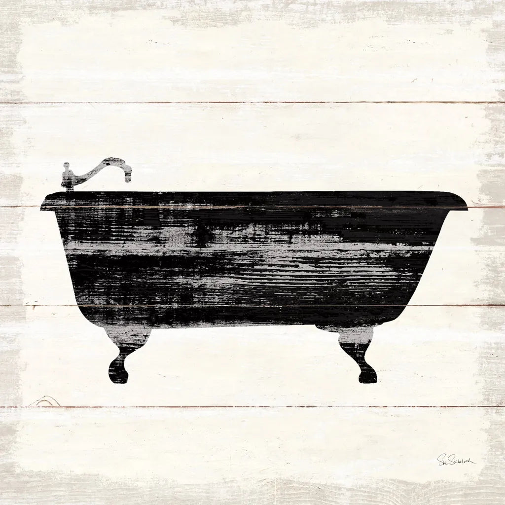 Shiplap Bath I by Sue Schlabach. SKU 49538a. Archival Giclee Fine art print for wall decor.