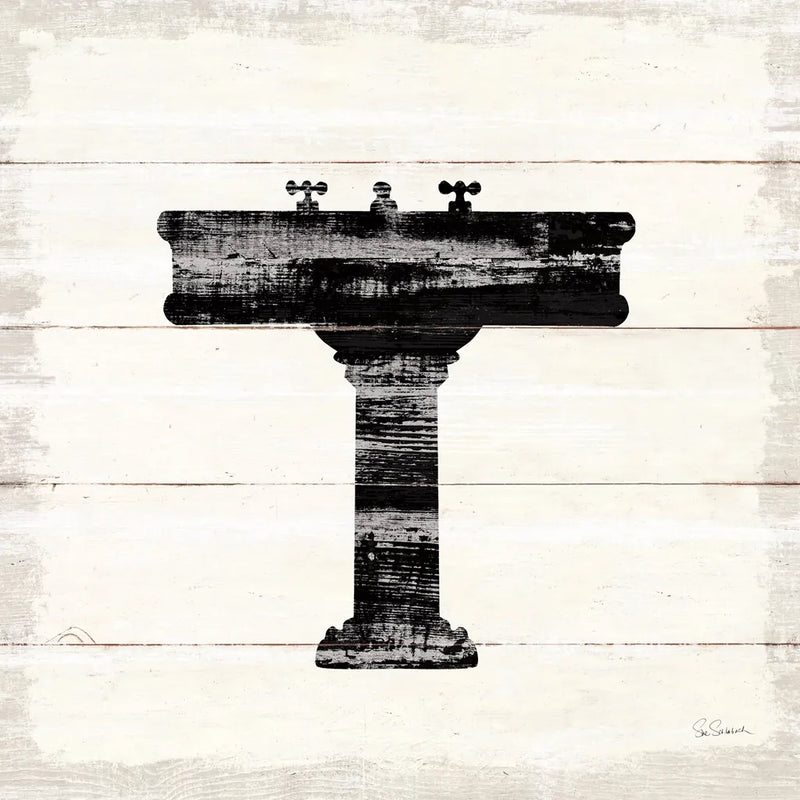 Shiplap Bath II by Sue Schlabach. SKU 49539a. Archival Giclee Fine art print for wall decor.