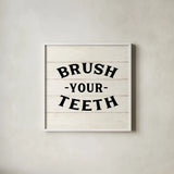 Shiplap Bath III Less Distressed by Sue Schlabach. Shown in a crisp white glass frame for a clean and minimalist style. Available as an archival giclee rolled canvas, fine art paper, or poster print. SKU 58511a.
