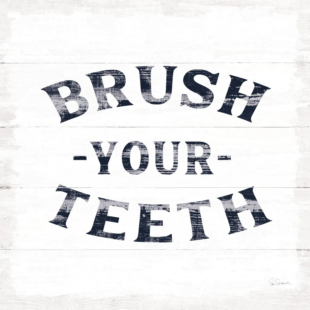 Shiplap Bath III Navy by Sue Schlabach. SKU 56033a. Archival Giclee Fine art print for wall decor.