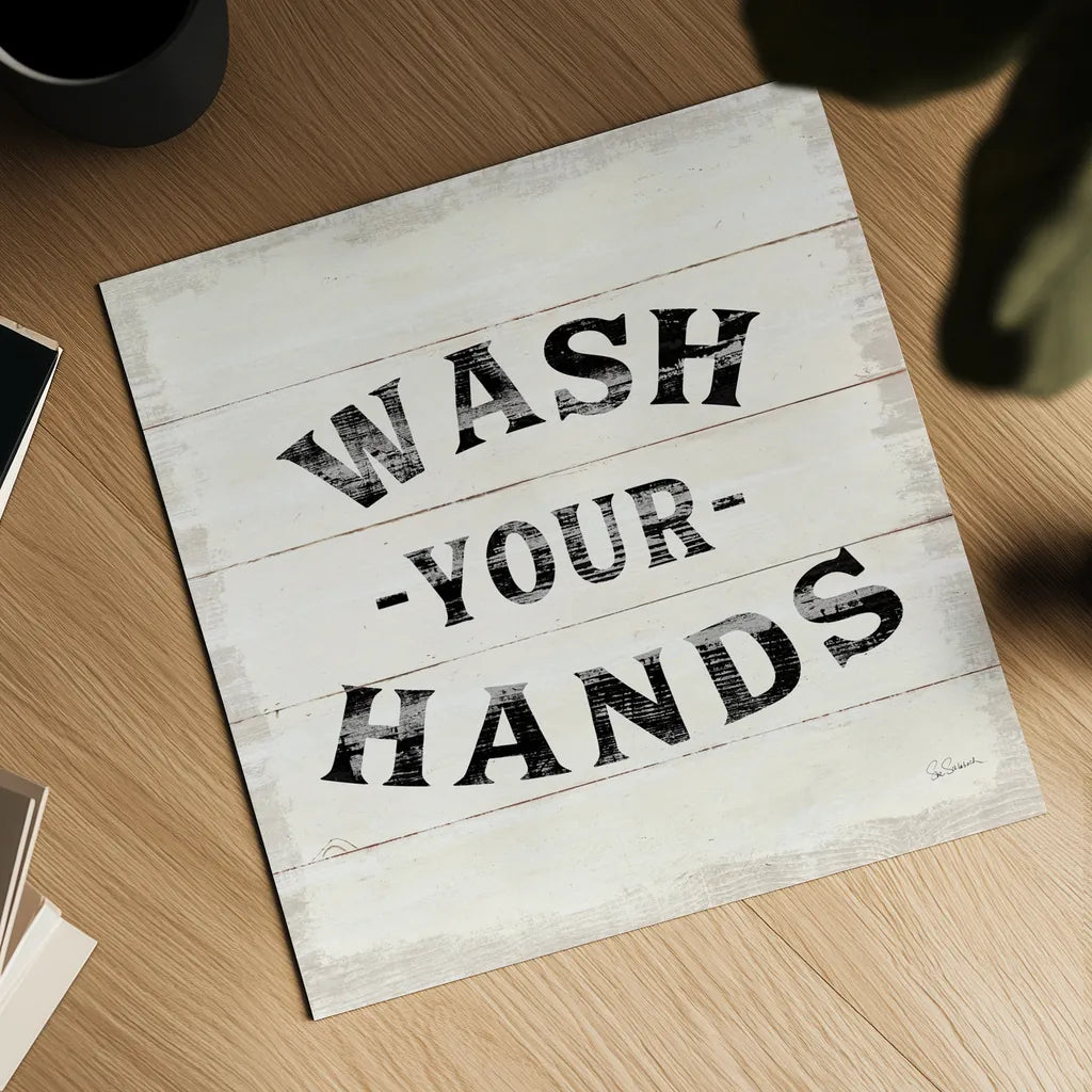 Shiplap Bath IV by Sue Schlabach. Shown as a detailed flat fine art print, highlighting archival giclee quality. Available as an archival giclee rolled canvas, fine art paper, or poster print. SKU 49541a.