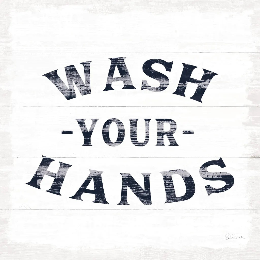 Shiplap Bath IV Navy by Sue Schlabach. SKU 56034a. Archival Giclee Fine art print for wall decor.