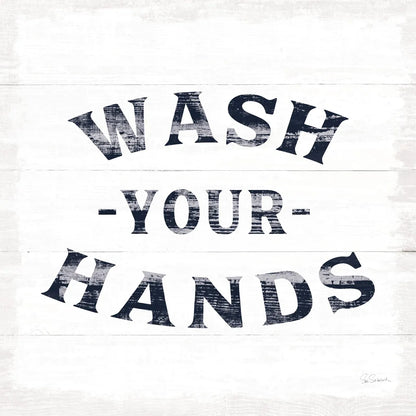 Shiplap Bath IV Navy by Sue Schlabach. SKU 56034a. Archival Giclee Fine art print for wall decor.