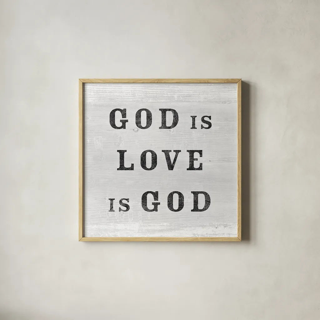 Signs of Faith II by Sue Schlabach. Shown in a natural wood glass frame for a timeless modern aesthetic. Available as an archival giclee rolled canvas, fine art paper, or poster print. SKU 26487a.