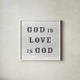 Signs of Faith II by Sue Schlabach. Shown in a crisp white glass frame for a clean and minimalist style. Available as an archival giclee rolled canvas, fine art paper, or poster print. SKU 26487a.