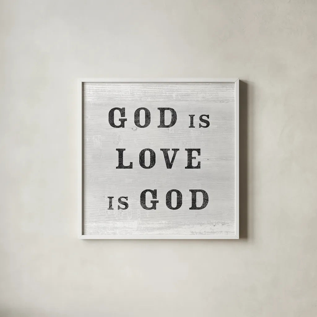 Signs of Faith II by Sue Schlabach. Shown in a crisp white glass frame for a clean and minimalist style. Available as an archival giclee rolled canvas, fine art paper, or poster print. SKU 26487a.