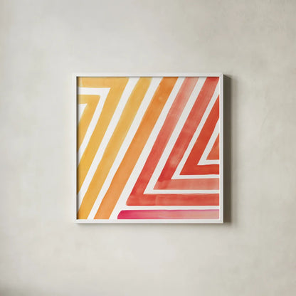 Skatepark I by Sue Schlabach. Shown in a crisp white glass frame for a clean and minimalist style. Available as an archival giclee rolled canvas, fine art paper, or poster print. SKU 65505a.