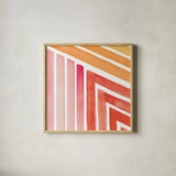 Skatepark II by Sue Schlabach. Shown in a natural wood glass frame for a timeless modern aesthetic. Available as an archival giclee rolled canvas, fine art paper, or poster print. SKU 65506a.