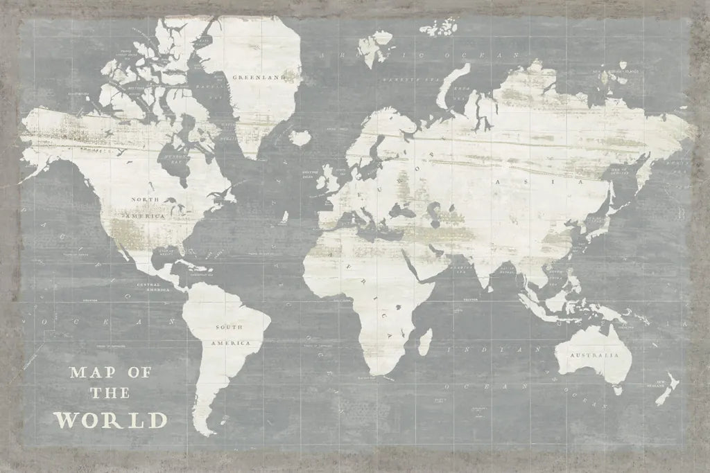 Slate World Map by Sue Schlabach. SKU 51520i. Archival Giclee Fine art print for wall decor.
