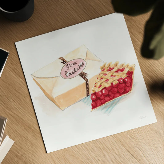 Slice of Pie by Sue Schlabach. Shown as a detailed flat fine art print, highlighting archival giclee quality. Available as an archival giclee rolled canvas, fine art paper, or poster print. SKU 9197a.