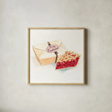 Slice of Pie by Sue Schlabach. Shown in a natural wood glass frame for a timeless modern aesthetic. Available as an archival giclee rolled canvas, fine art paper, or poster print. SKU 9197a.