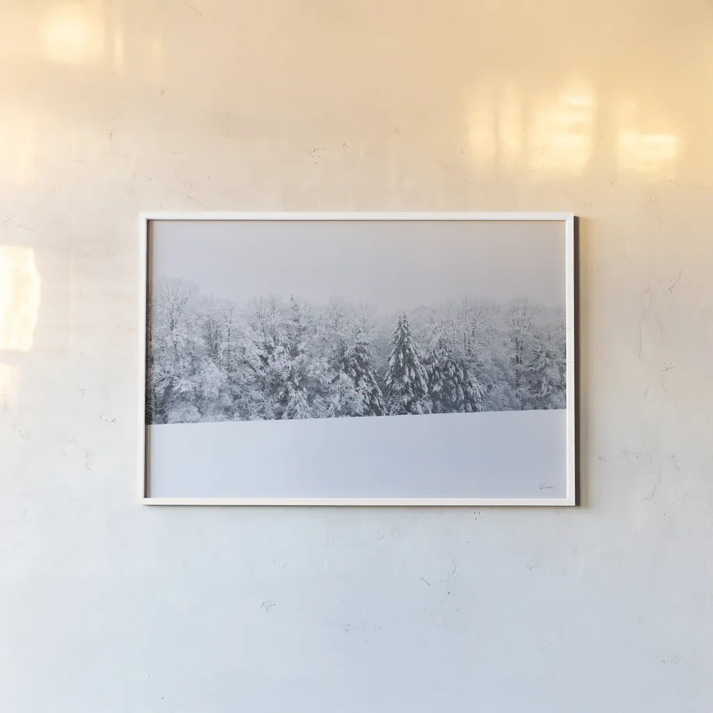 Snowshoe Hill by Sue Schlabach. shown as a paper print in a white frame. Available as a archival giclee rolled canvas, fine art paper, or poster print. SKU 60937i.