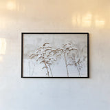 Snowy Gardens by Sue Schlabach. shown as a paper print in a black flame. Available as a archival giclee rolled canvas, fine art paper, or poster print. SKU 75783i.