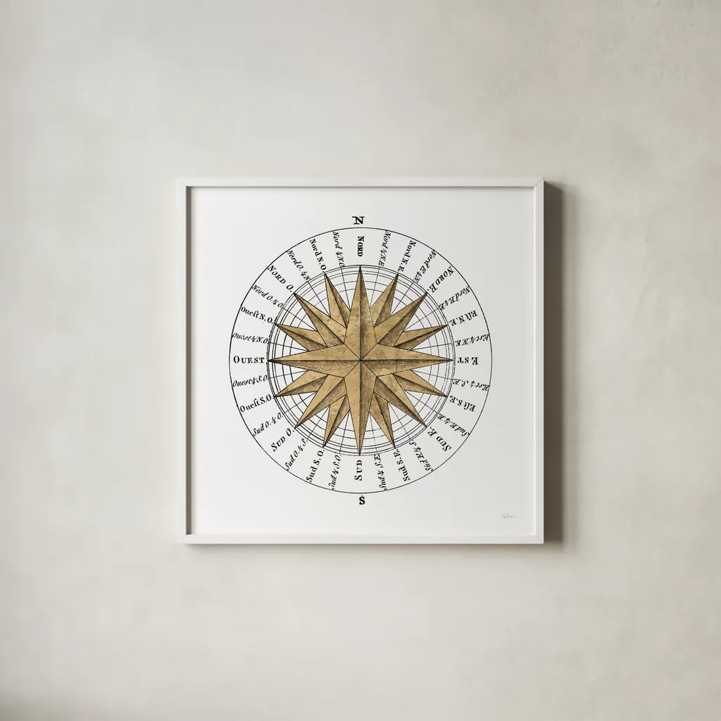 Solar Globe II by Sue Schlabach. Shown in a crisp white glass frame for a clean and minimalist style. Available as an archival giclee rolled canvas, fine art paper, or poster print. SKU 64623a.