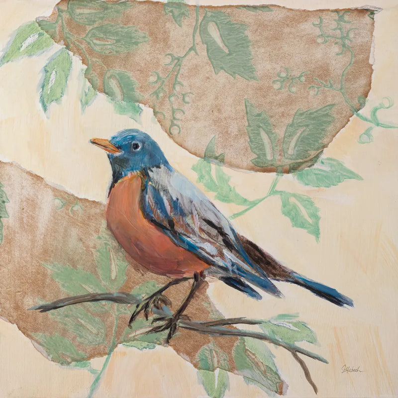Songbird Robin by Sue Schlabach. SKU 88561a. Archival Giclee Fine art print for wall decor.