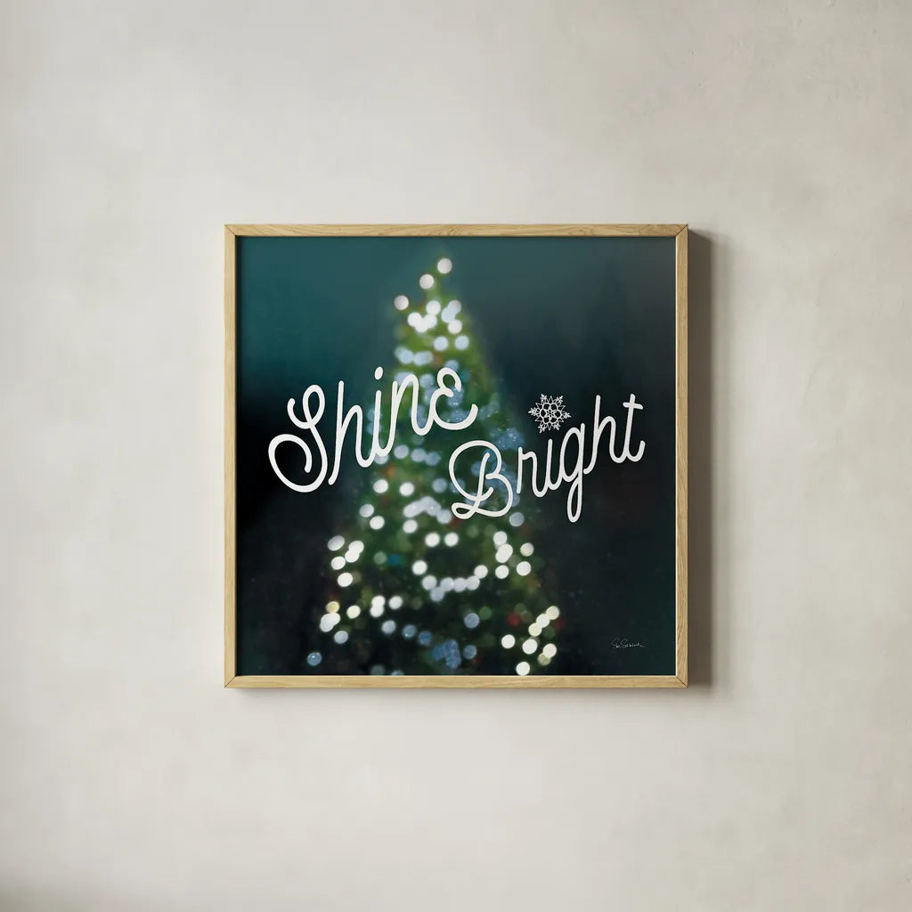 Sparkle Lights I by Sue Schlabach. Shown in a natural wood glass frame for a timeless modern aesthetic. Available as an archival giclee rolled canvas, fine art paper, or poster print. SKU 21688a.