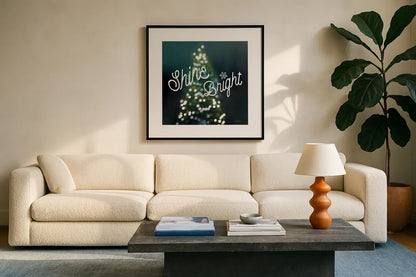 Sparkle Lights I by Sue Schlabach. Displayed in a glass frame with matte in a clean modern living room. Available as an archival giclee rolled canvas, fine art paper, or poster print. SKU 21688a.