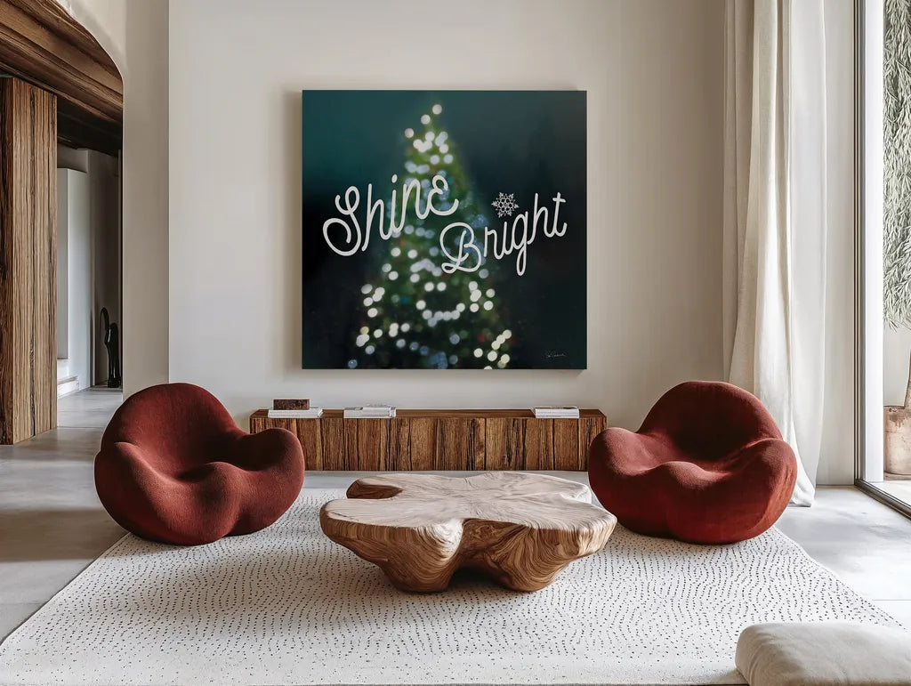 Sparkle Lights I by Sue Schlabach. Shown as extra-large giant wall art in a modern living room. Available as an archival giclee rolled canvas, fine art paper, or poster print. SKU 21688a.
